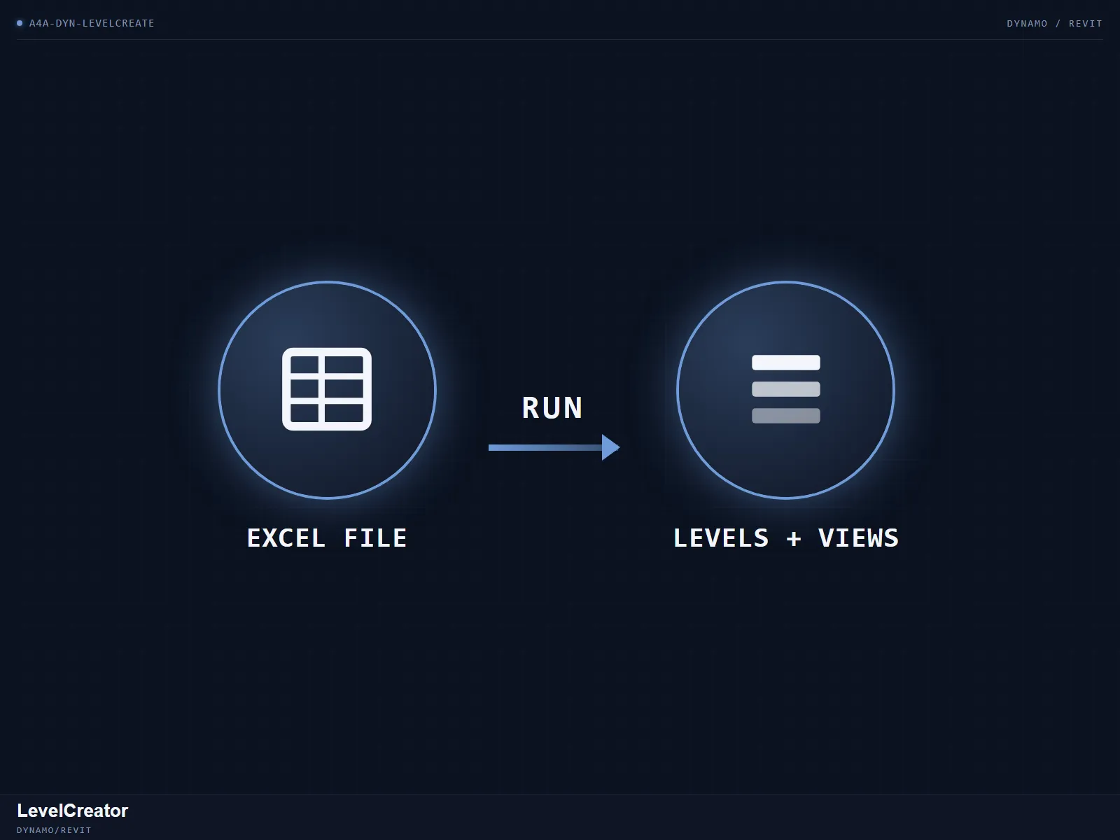 LevelCreator — Build every level, plus its plan and ceiling views, from one Excel file.