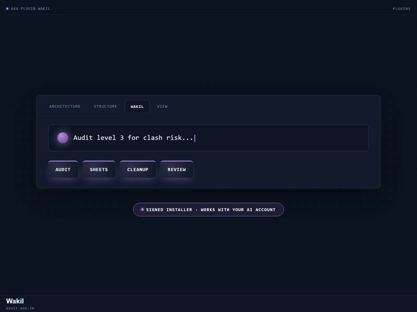 Wakil — An AI agent inside Revit.