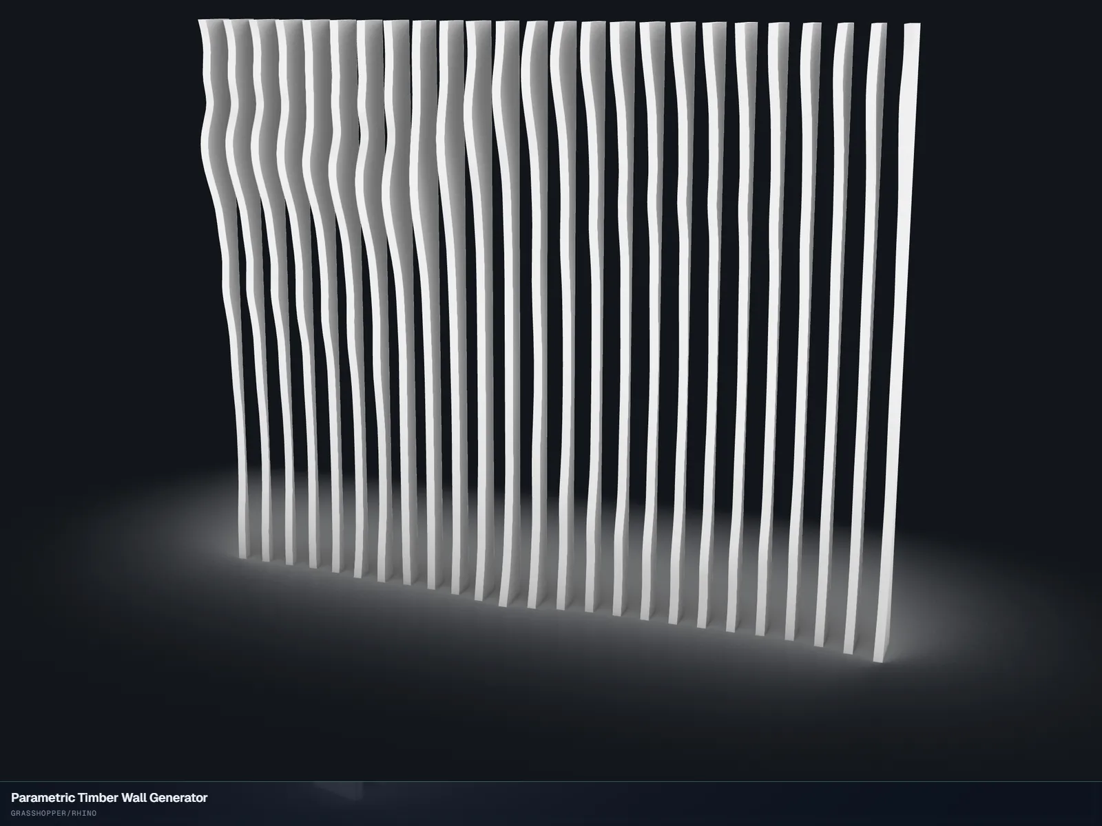 Parametric Timber Wall Generator — An attractor-driven timber louver wall you can tune.