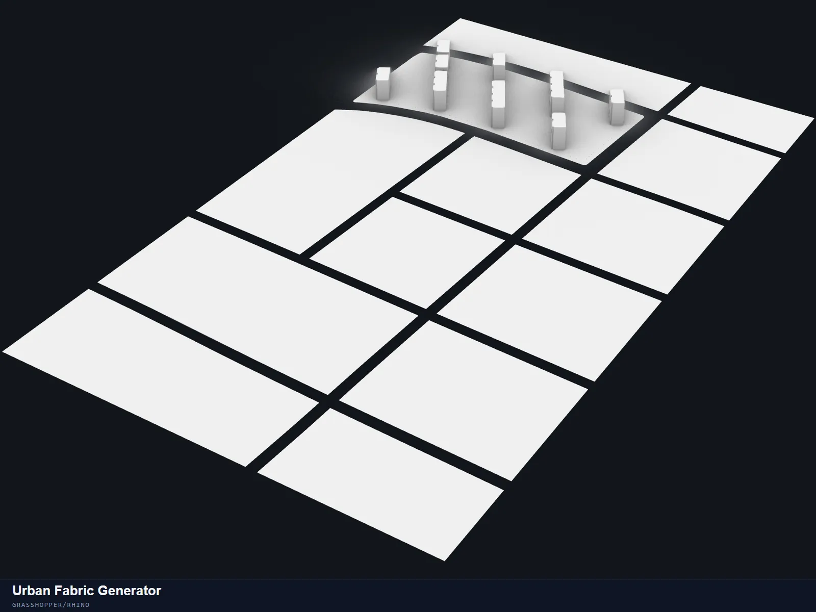 Urban Fabric Generator — Streets, blocks, and land-use massing at urban scale.