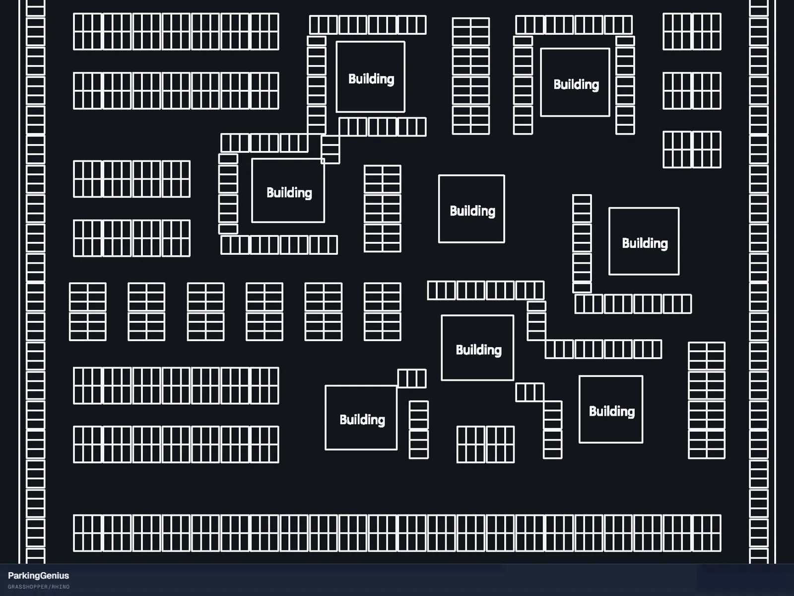 ParkingGenius — Fill a site with a parking layout and count the stalls.